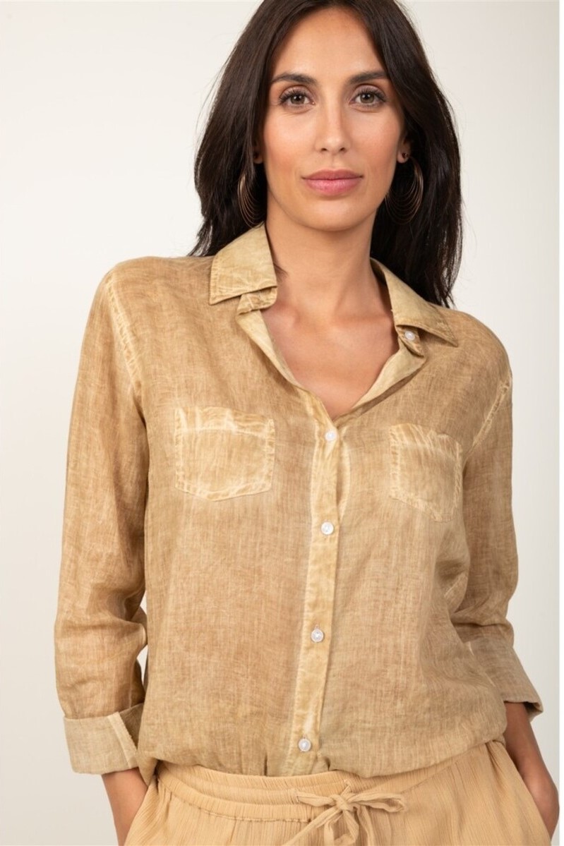 CAMISA MANGA LARGA TAN COLOR BEIGE 1
